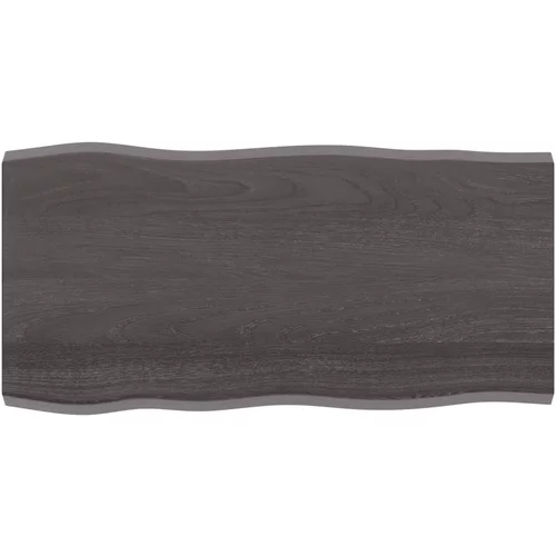 vidaXL Mizna plošča temno siva 100x50x4 cm obdelana trdna hrastovina
