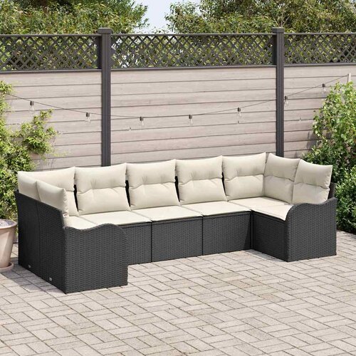  Sjedeća garnitura za vrt Crna poliratan 289.0 x 122.5 x 85.0 cm Slike
