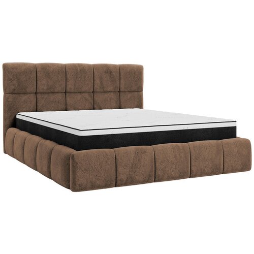 MID.YOU OBLAZINJENA POSTELJA 140 cm x 200 cm , les, tekstil, leseni material rjava Slike