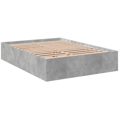 VidaXL Posteljni okvir betonsko siv 135x190 cm inženirski les, (21156004) Slike