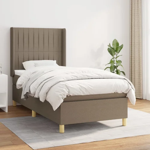 The Living Store Box spring postelja z vzmetnico taupe 90x200 cm blago - Box Spring Postelja, (21513888)