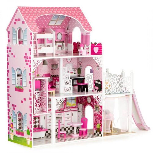 ECO TOYS Drvena Kućica Za Lutke Sa Liftom Xxl Slike