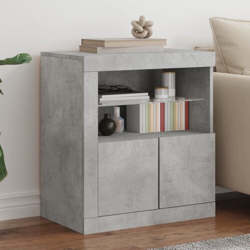 The Living Store Komoda z LED lučkami betonsko siva 60,5x37x67 cm - Komoda, (21835220) Cene