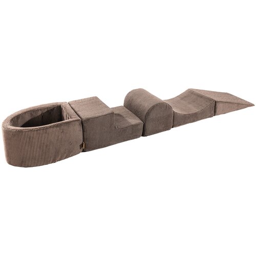 MeowBaby 4-delni penasti igralni komplet ® Foam Playground z okroglim bazenom, brez žog, estetski, velvet, rjav, (21333790) Cene