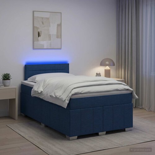  Boxspring krevet s madracem Plava 120 x 190 cm Tkanina Slike