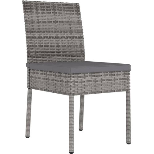 Maison Chic Vrtni jedilni stoli - Stol za vrt 2 kosa poli ratan sive barve JS299, (21878720) Slike