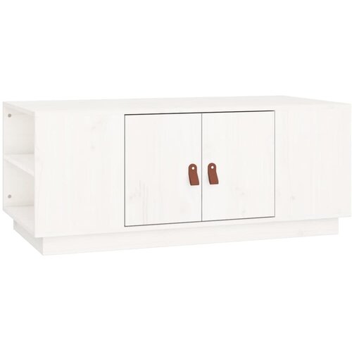Maison Chic Klubska mizica - kavna mizica - Nizka mizica bela 100x50x41 trdna borovina, (21754413) Slike