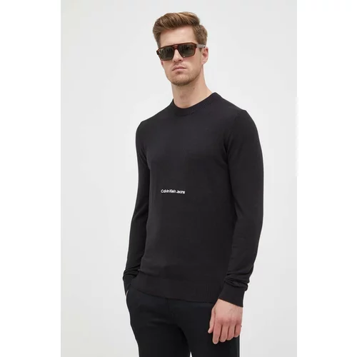 Calvin Klein Jeans Pamučni pulover boja: crna, lagani