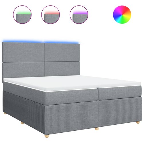 Maison Chic Box spring postelja - Vzmetna postelja z vzmetnico svetlo siva 200x200 cm blago SL10476, (21900921) Cene