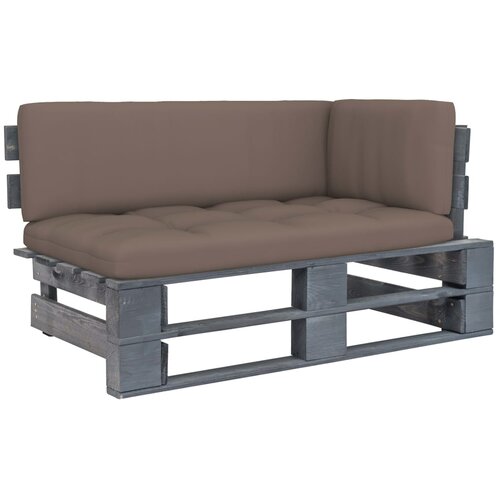 VidaXL Kutna vrtna sofa od paleta od sivo impregnirane borovine Slike