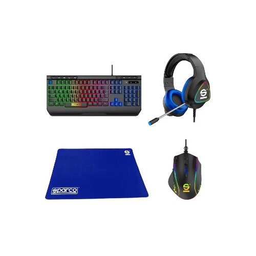 Celly Sparco game kit position 4 in 1 tastatura, miš, slušalice, podloga crna Cene