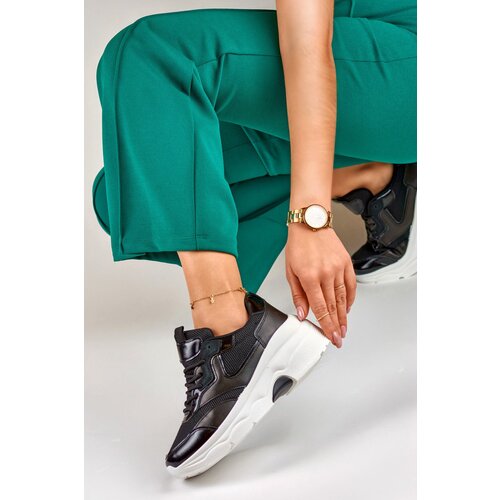 primohurt Czarne sneakersy na platformie damskie Geori Cene