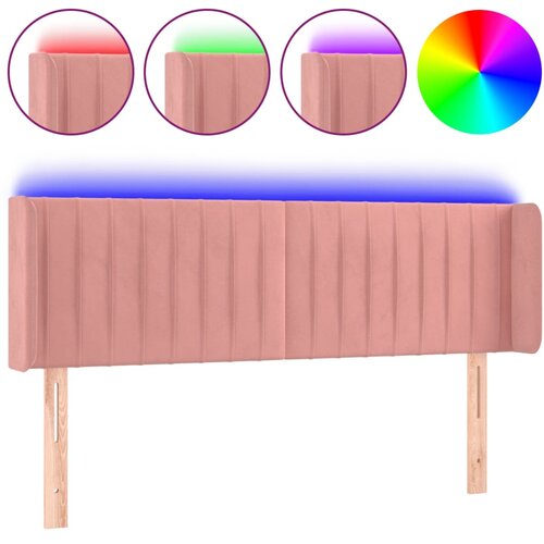 Maison Chic led posteljno vzglavje - vzglavna omarica - nočna omarica roza 147x16x78/88 cm žamet, (21707363) Cene
