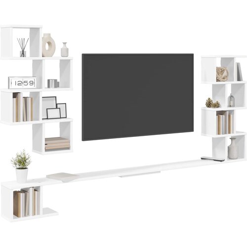  Polica za TV na zidu Bijela 180 x 15 x 94 cm Konstruirano drvo Slike