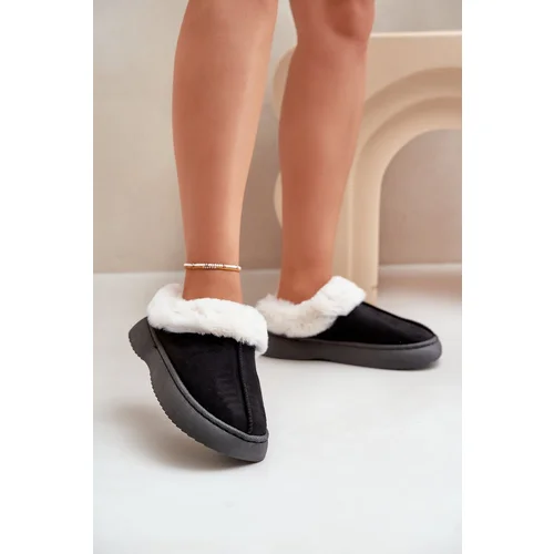 FK1 Women's Slippers With Fur Black Zinntia