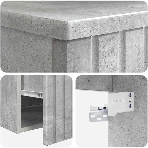  Umivaonik s policom za zid Betonska siva 49 x 41 x 63 cm Slike