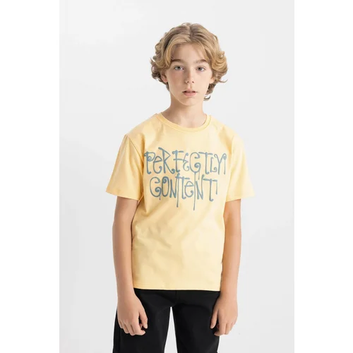 Defacto Boy's Crew Neck Printed Short Sleeve T-Shirt