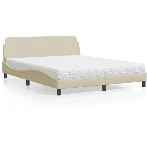 Krevet s madracem Dover krem 160x200 cm od tkanine Cijene