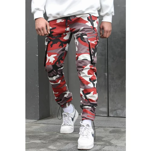 Madmext Men's Red Camouflage Cargo Pocket Jogger Pants 5791