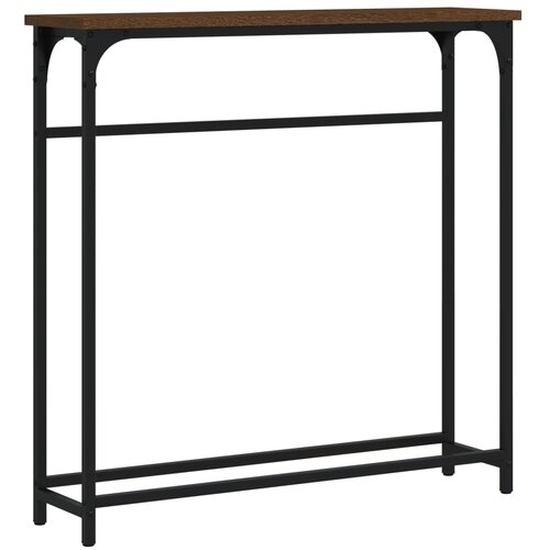 Maison Chic konzolna miza - miza ob steni rjav hrast 75x19,5x75 cm inženirski les, (21786345) Cene