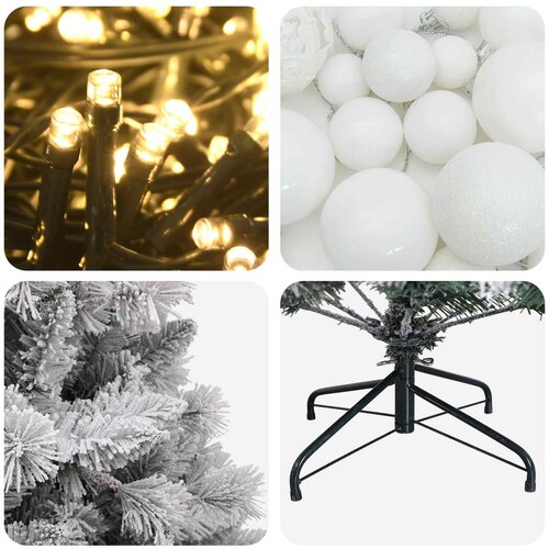 Umjetno božićno drvce s kuglicama 150 cm 150 LED lampica Slike