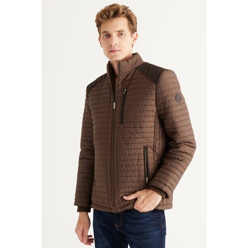 Altinyildiz classics Men&amp;#039;s Brown Standard Fit Regular Fit High Neck Patterned Coat Slike
