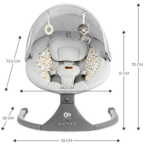 Kinderkraft Stolica za ljuljanje LUMI 2 LIGHT GREY Cene
