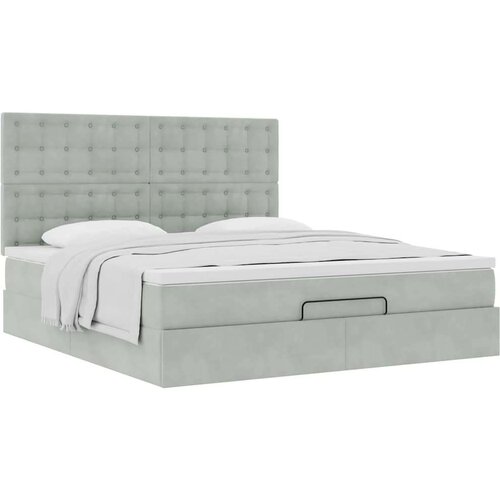 VidaXL okvir kreveta s madracima svijetlosivi 180x200cm bar&amp;scaron;unasti Slike