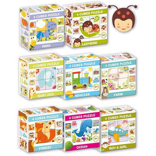 Denis Toys Kocke sestavljanke,4 kos,sort, (20825208) Cene