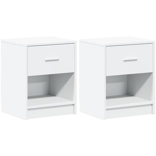 VidaXL Nočne omarice 2 kosa s predalom bele barve 40x34x50 cm, (5000298718) Slike