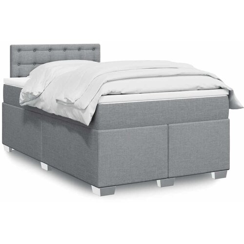  Krevet s oprugama i madracem svjetlosivi 120x190 cm od tkanine Slike