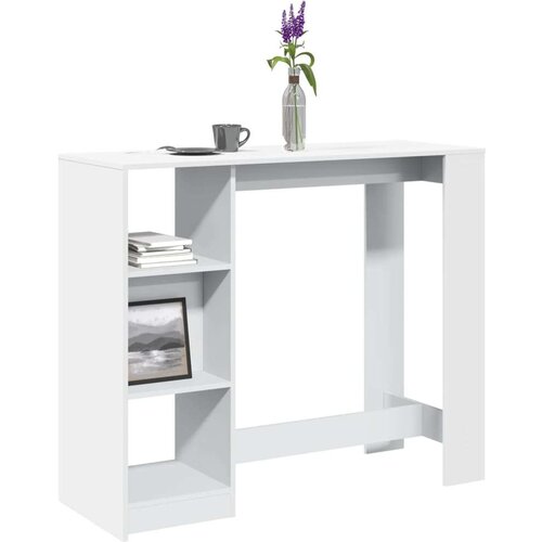 VidaXL Barski stol s policom bijeli 124x46x103,5 cm konstruirano drvo Slike