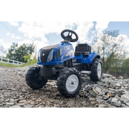 Falk traktor na pedale s prikolicom - New Holland plavi Slike