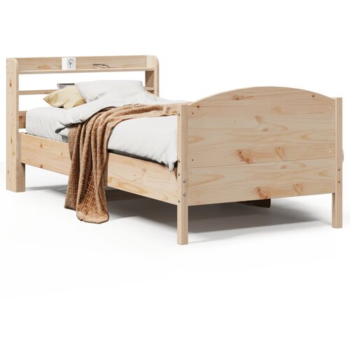 vidaXL Posteljni okvir brez vzmetnice 75x190 cm trdna borovina Cene