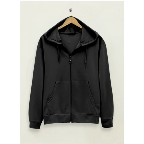 Modamorfo Kangaroo Pocket Hooded Zippered Sweatshirt