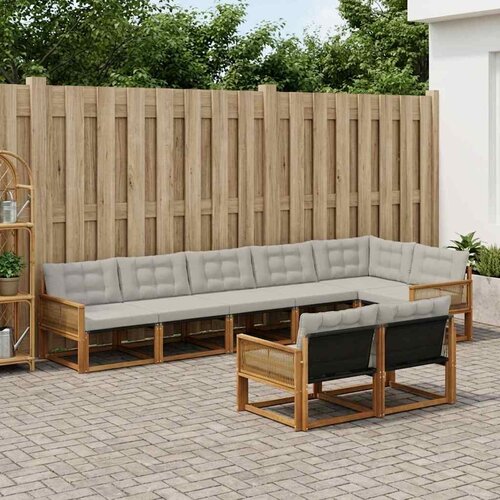  Set vanjskih sofa 8 kom. Prirodna i svjetlosiva Cijene