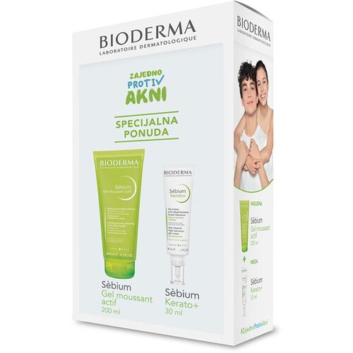 Bioderma sebium promotivni set (actif gel za umivanje 200ml i kerato+ krema 30ml) Cene