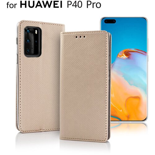  Preklopna torbica za Huawei P40 Pro - zlata Cene