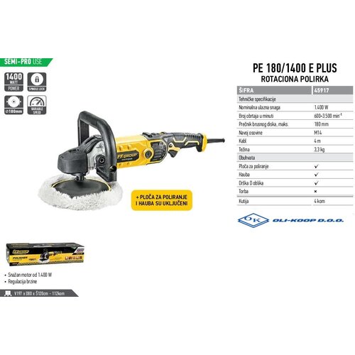 FF GROUP INDUSTRIAL TOOLS FF EA MASINA ZA POLIRANJE M180m Cene