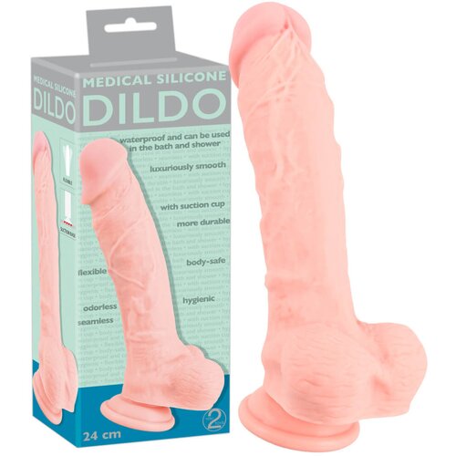 Medical Silicone Medicinski - medicinski silikonski dildo (24cm) - prirodan Cijene