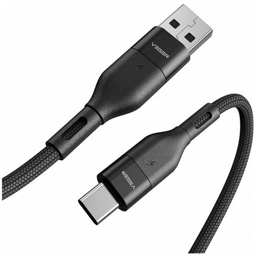 Veger pleteni kabel AC03, USB-A na USB-C, 1,2 m, črn Cene