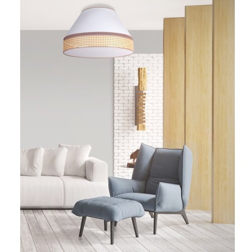  duolla - plafonsko svetlo avignon 3xE27/15W/230V &amp;oslash; 60 cm belo/ratan Slike