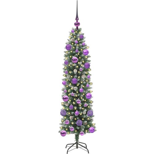  Umjetno vitko božićno drvce Zelena i bijela 120 cm Slike