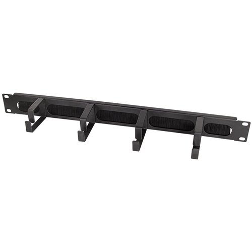 Logilink 19 cable management bar with 4 metal brackets and brush strip, black, OR106B Slike