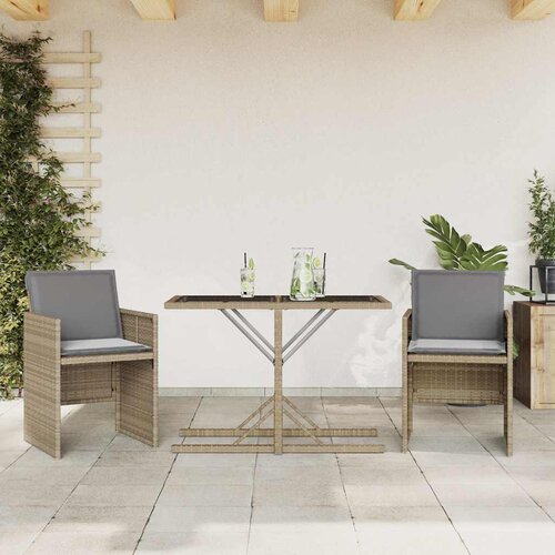  3-dijelni bistro set s jastucima mije&scaron;ane bež boje poliratan Cijene