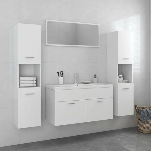  Komplet kopalniškega pohištva bele barve iverna plošča, (20798030)