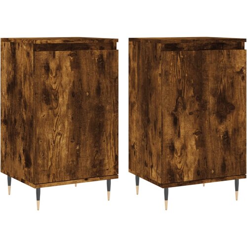 Maison Chic Komoda - Predalnik 2 kosa dimljeni hrast 40x35x70 cm inženirski les, (21721913) Slike