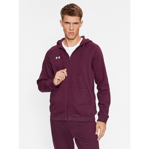 Under Armour Jopa Ua Rival Fleece Fz Hoodie 1379767 Bordo rdeča Loose Fit Slike