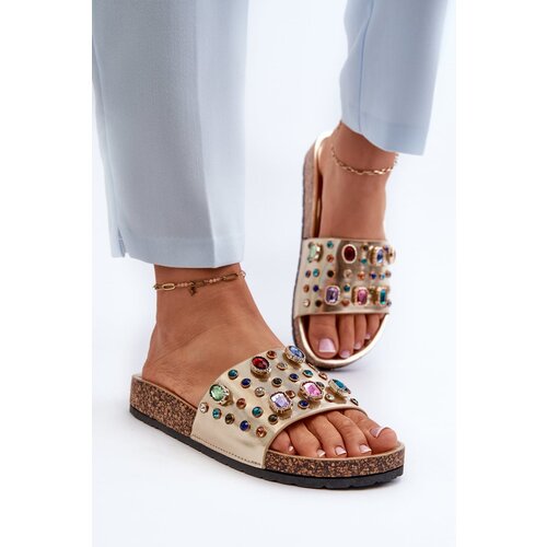 Kesi Women&amp;#039;s slippers with S.Barski Gold embellishments Slike
