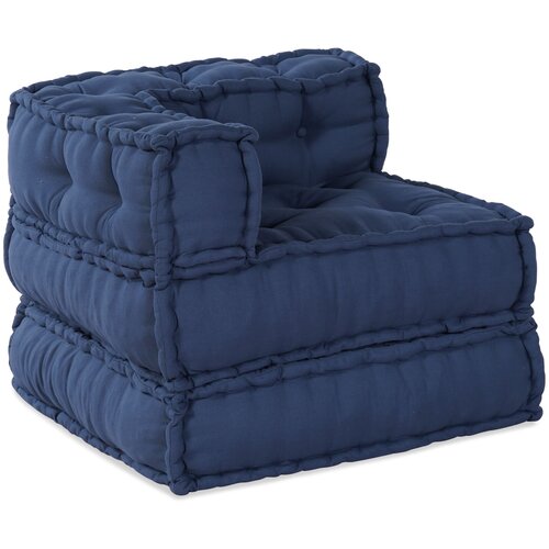 VidaXL Pouffe Set od 2 Indigo Pamuk 70 x 70 x 54 cm Jastuci Slike